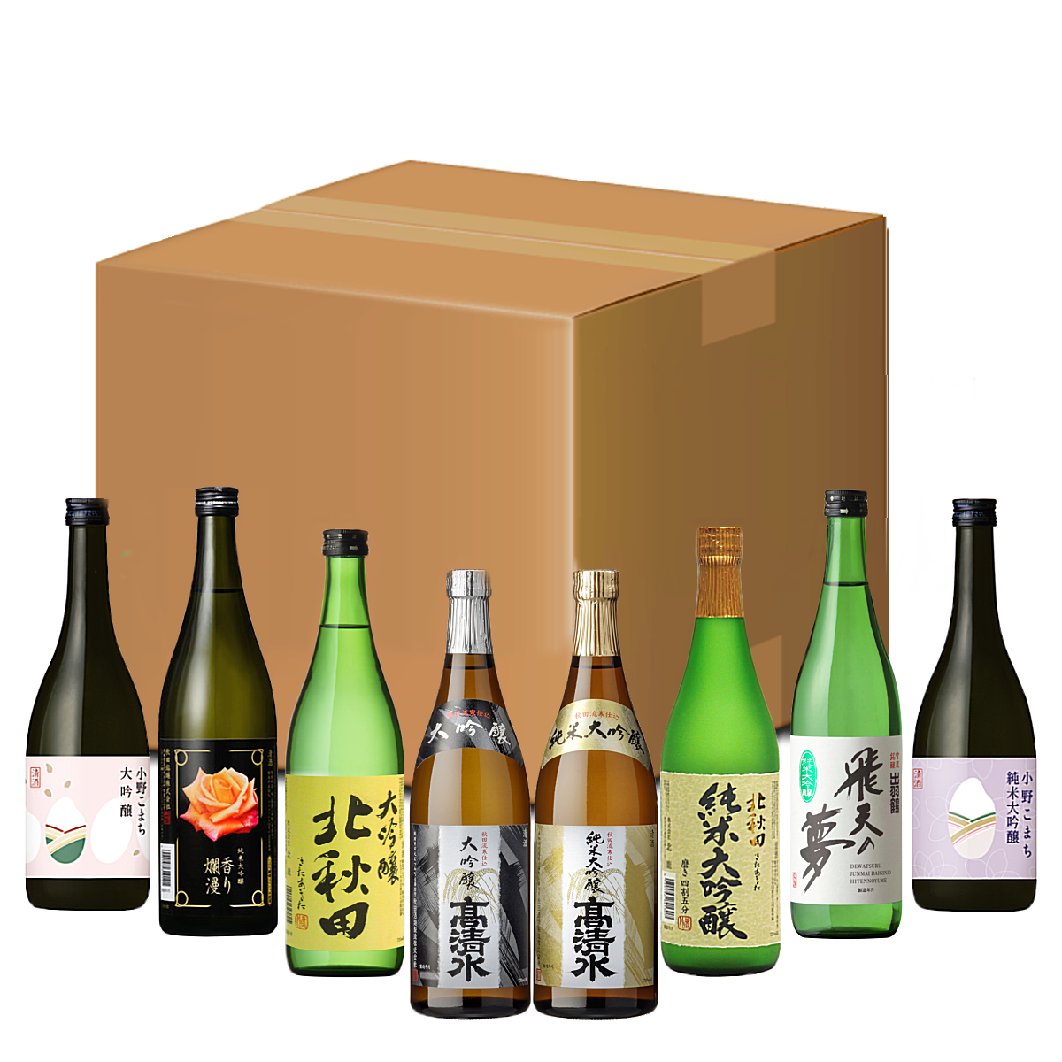 秋田地酒 大吟醸のまとめ買い 720ml×8本 | 秋田地酒専門店 柴田酒店